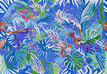 Синие фотообои Factura FLOWERS JUNGLE 5
